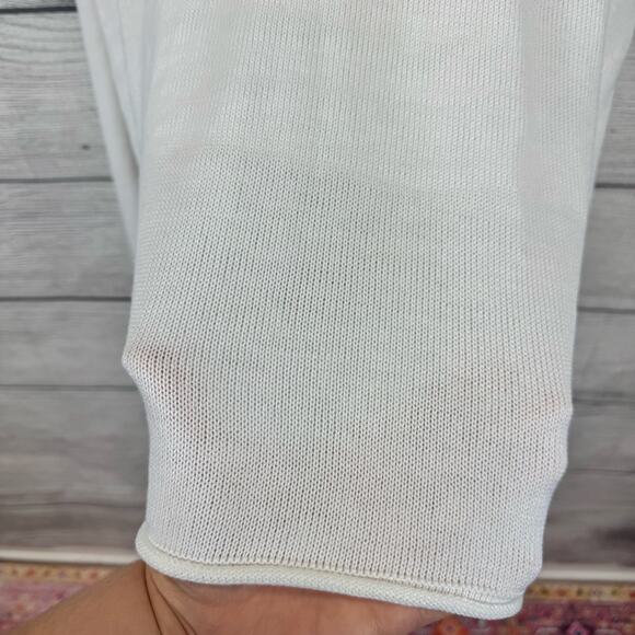 Adrienne Vittadini Plus Size White Knit Rolled Hem Happy Hour Sweater Size 3X - Picture 9 of 9